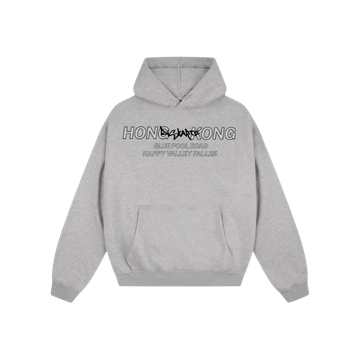 Diskarte Graffiti Hong Kong Street Hoodie - Gray